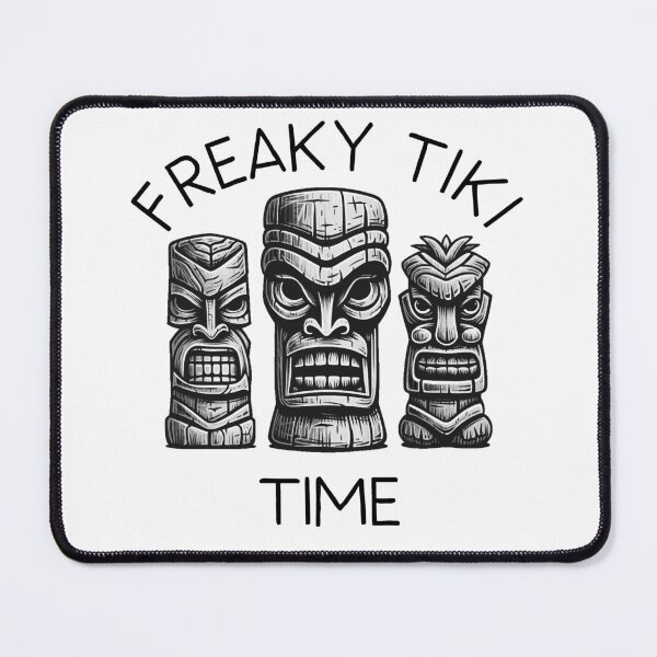 Item preview, Three Tiki Statues - Freaky Tiki Time (Black Lettering) designed and sold by VelvetRoom.