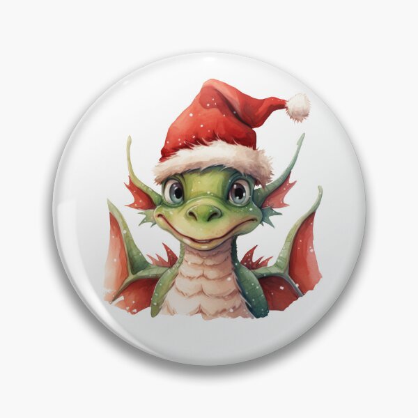 Artikelvorschau, Weihnachtsgrüner Drache mit Weihnachtsmütze-Aufkleber, digitale Aquarellmalerei, Wiederholungsmuster entworfen und verkauft von tiana-geo.