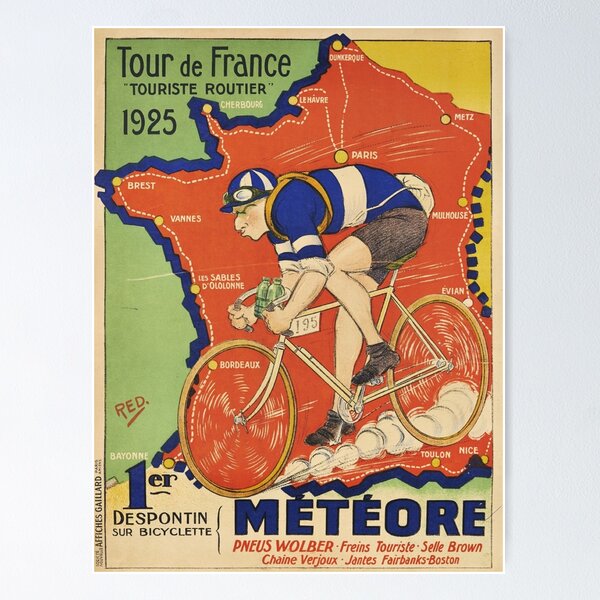 Item preview, tour de france 1925 vintage designed and sold by soulsurferart.