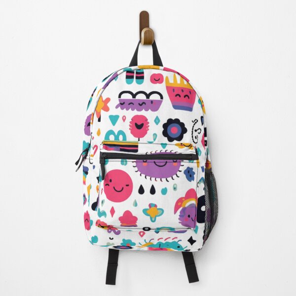 Item preview, Craft a colorful and playful design with cheerful icons like smiley faces, peace signs, and rainbows, radiating designed and sold by warayut.