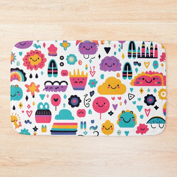 Item preview, Craft a colorful and playful design with cheerful icons like smiley faces, peace signs, and rainbows, radiating designed and sold by warayut.