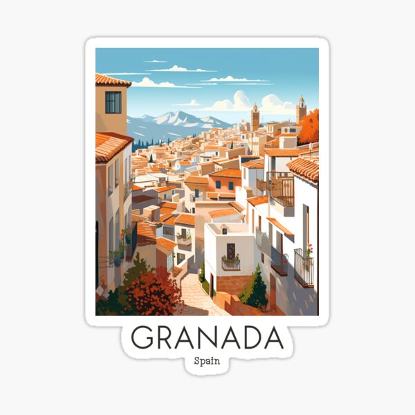 Item preview, A Vintage Travel Illustration of Granada - Spain  designed and sold by GoodOldVintage.