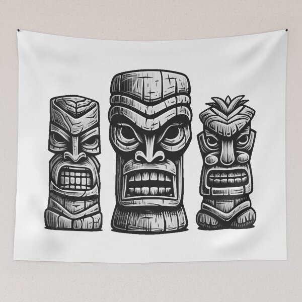 Item preview, Three Tiki Statues - Freaky Tiki Time designed and sold by VelvetRoom.