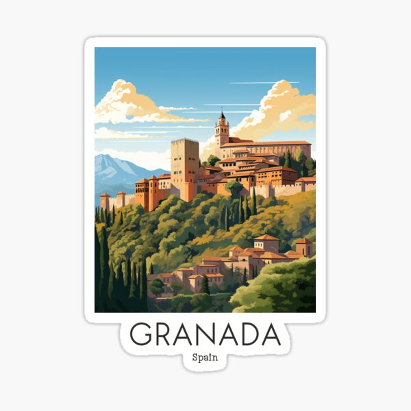 Item preview, A Vintage Travel Illustration of Granada - Spain  designed and sold by GoodOldVintage.