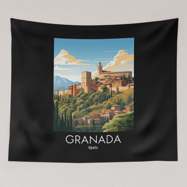 Item preview, A Vintage Travel Illustration of Granada - Spain  designed and sold by GoodOldVintage.