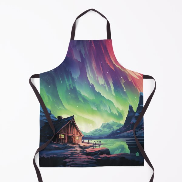 Item preview, A Vintage Travel Illustration of the Aurora Borealis - Iceland designed and sold by GoodOldVintage.