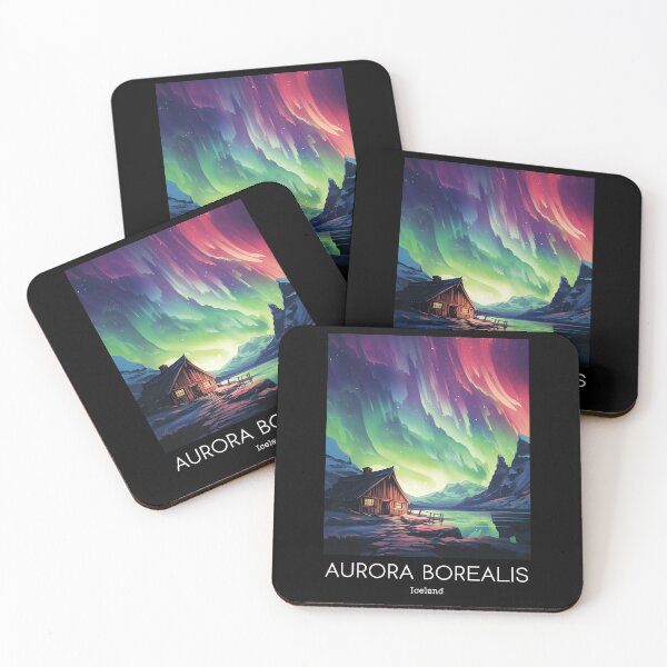 Item preview, A Vintage Travel Illustration of the Aurora Borealis - Iceland  designed and sold by GoodOldVintage.