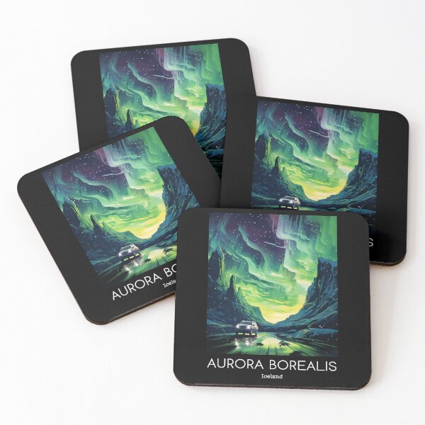 Item preview, A Vintage Travel Illustration of the Aurora Borealis - Iceland  designed and sold by GoodOldVintage.