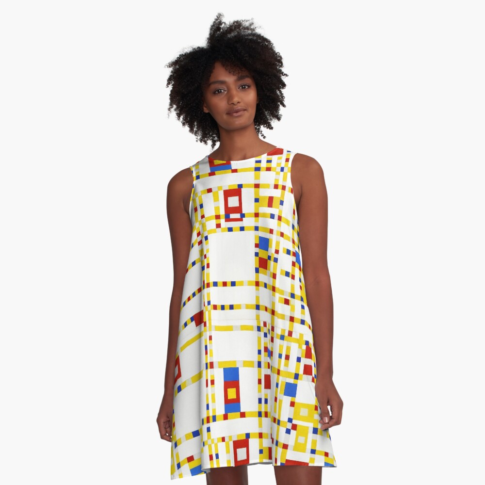 Mondrian Abstract Art A-Line Dress