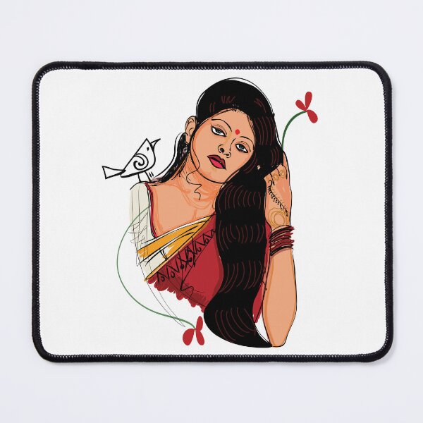 Item preview, Bengali women illustration in traditional dress by kartick dutta designed and sold by KARTICK DUTTA.