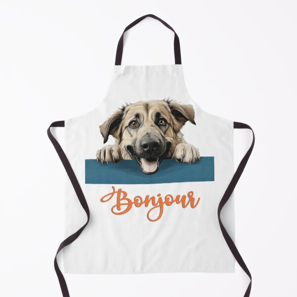 Item preview, Anatolian Shepherd dog or Kangal (Anatolian Shepherd dog), dog head drawing for teeshirt pocket, Hello in French. designed and sold by isaweb.