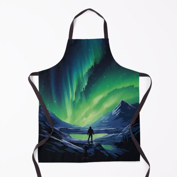 Item preview, A Vintage Travel Illustration of the Aurora Borealis - Iceland designed and sold by GoodOldVintage.