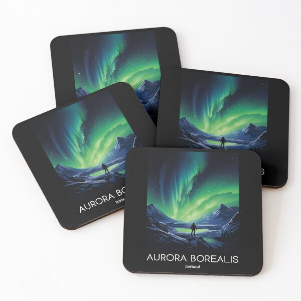 Item preview, A Vintage Travel Illustration of the Aurora Borealis - Iceland  designed and sold by GoodOldVintage.