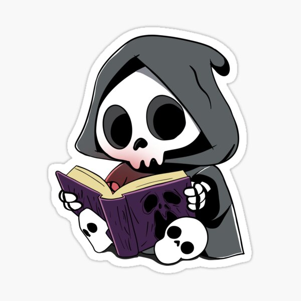 Read In Peace Grim Reaper Funny Dark Humor Book' Sticker