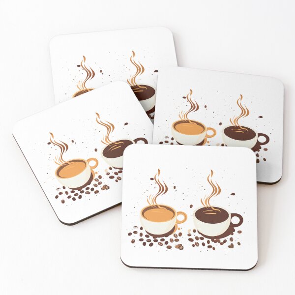 Item preview, Coffee-themed graphic with steaming coffee cups, coffee beans designed and sold by warayut.