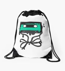 melting cassette shirt,audio cassette,cassette tape,old school,cassette party,retro cassette tape,vintage cassette tape Drawstring Bag
