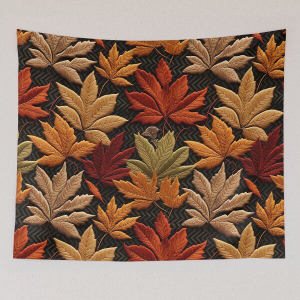 Item preview, Embroidered Autumnal Leaves Pattern #1 designed and sold by NatureSight.