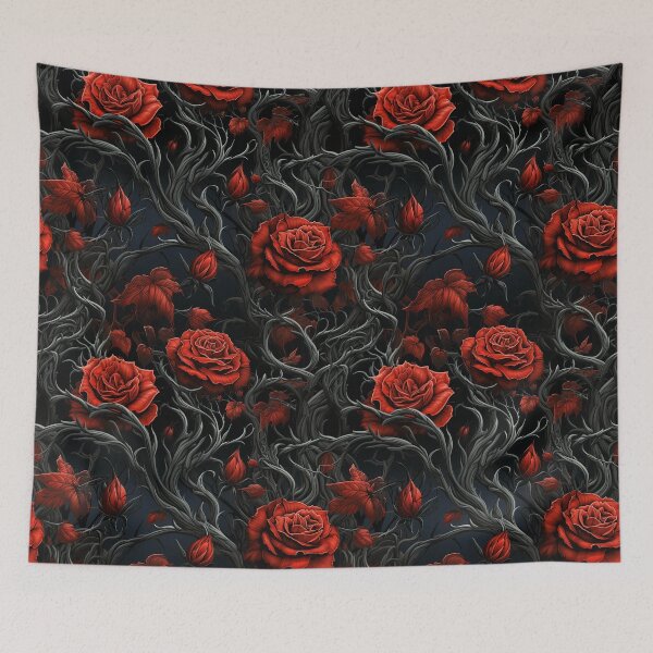 Item preview, Embroidered Gothic Red Roses Pattern #2 designed and sold by NatureSight.