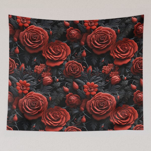 Item preview, Embroidered Gothic Red Roses Pattern #4 designed and sold by NatureSight.