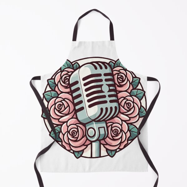 Item preview, Harmonious Blossom: Vintage Microphone Amidst Roses designed and sold by OniumEth.