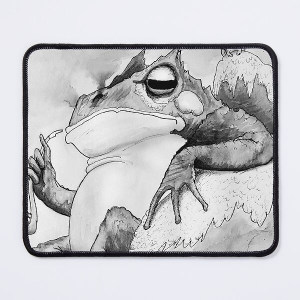 Item preview, Wizard gets wisdom from the Great Toad Sage designed and sold by Rene Trujillo Illustrations.