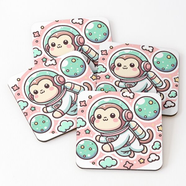 Item preview, Cute Monkey Astronaut Floating Among Stars designed and sold by OniumEth.