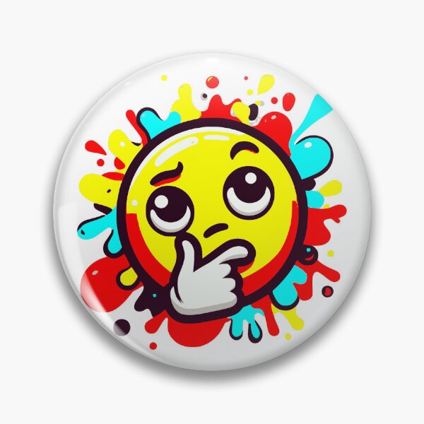 Aperçu de l'œuvre Emoji pensant avec une touche de graffiti créée et vendue par ComputeUnit.