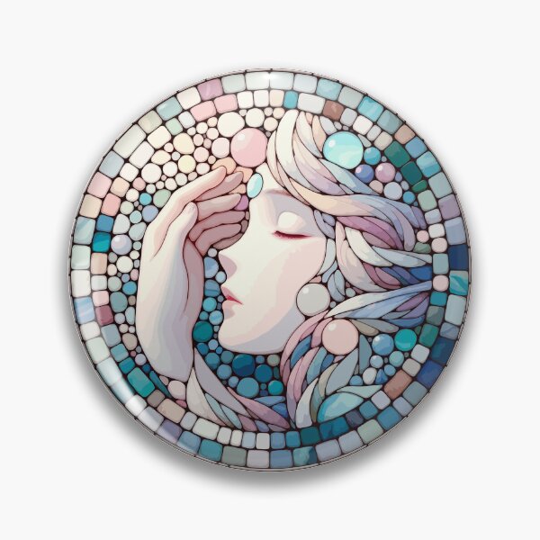 Item preview, Ethereal Woman in Pastel Stained Glass designed and sold by OniumEth.