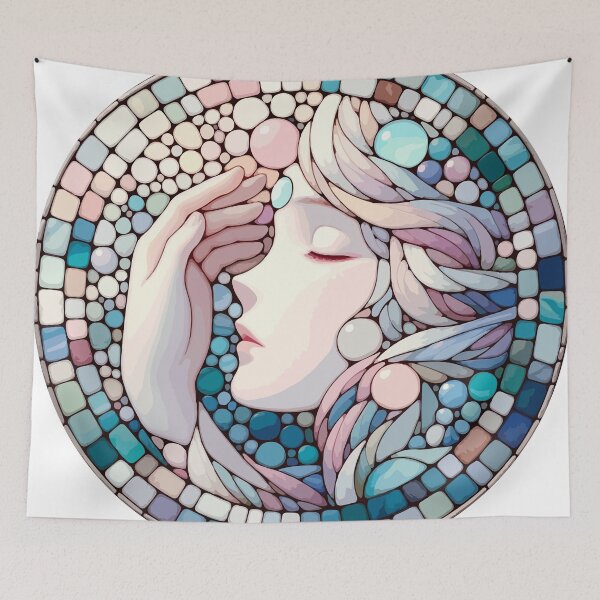 Item preview, Ethereal Woman in Pastel Stained Glass designed and sold by OniumEth.