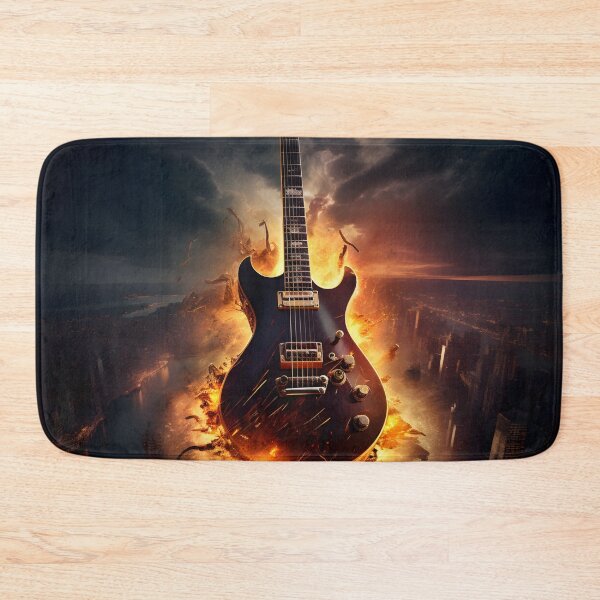 Item preview, Electric Guitar in Post-Apocalyptic Cityscape designed and sold by soulofalion.