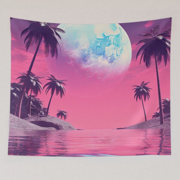 Item preview, Twilight Tapestry: Nostalgic Dreams in Neon Oasis designed and sold by Mullet Monkey.