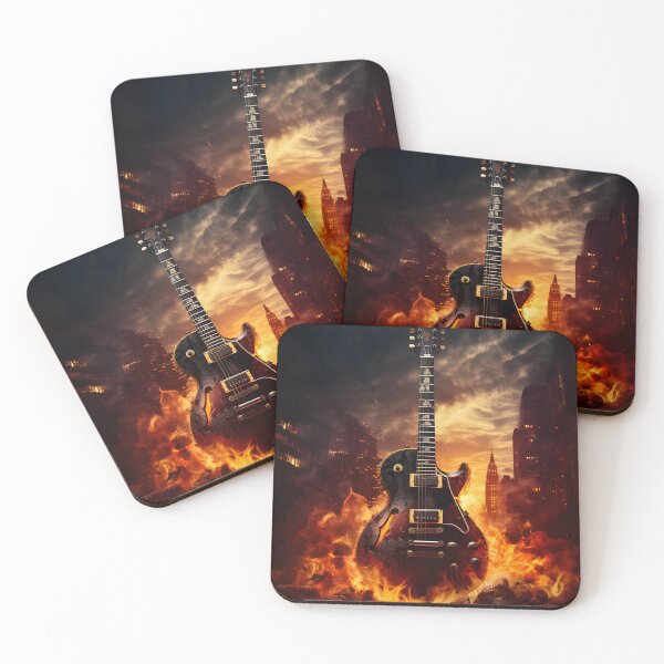 Item preview, Electric Guitar in Post-Apocalyptic Cityscape designed and sold by soulofalion.