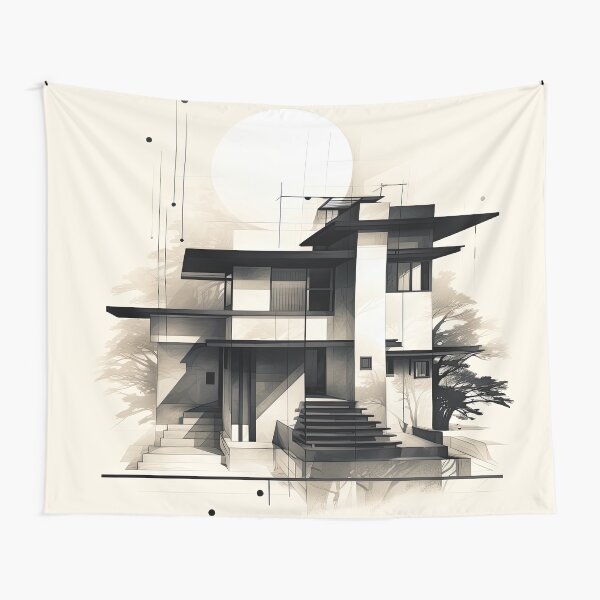 Item preview, Explore "Simplistic & Minimalistic Japanese House" Architecture with a Bauhaus Touch designed and sold by ArtificialGenes.