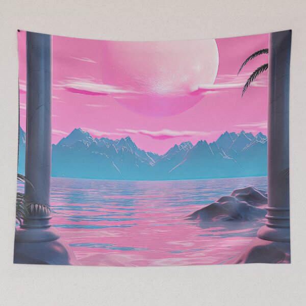Item preview, Spectral Sunset: Retro Romance in Neon Oasis designed and sold by Mullet Monkey.