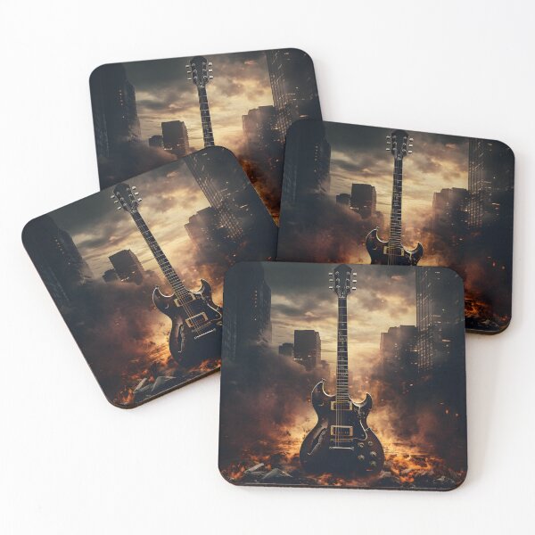 Item preview, Electric Guitar in Post-Apocalyptic Cityscape designed and sold by soulofalion.