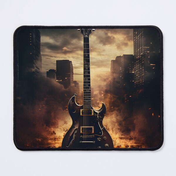 Item preview, Electric Guitar in Post-Apocalyptic Cityscape designed and sold by soulofalion.