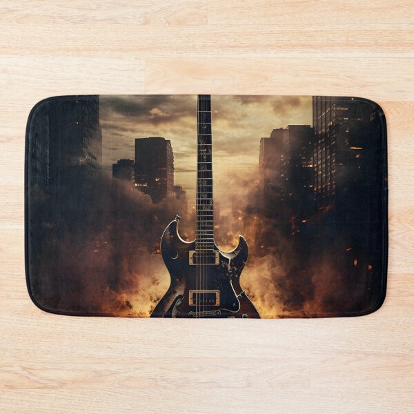 Item preview, Electric Guitar in Post-Apocalyptic Cityscape designed and sold by soulofalion.