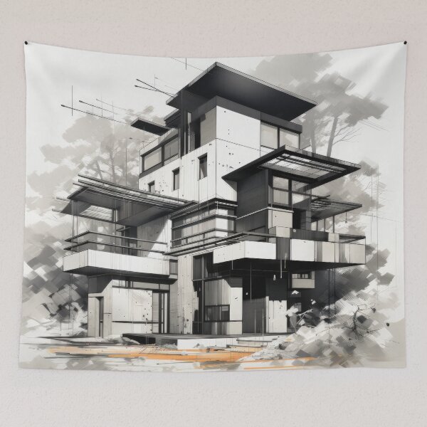 Item preview, Explore "Simplistic & Minimalistic Japanese House" Architecture with a Bauhaus Touch designed and sold by ArtificialGenes.