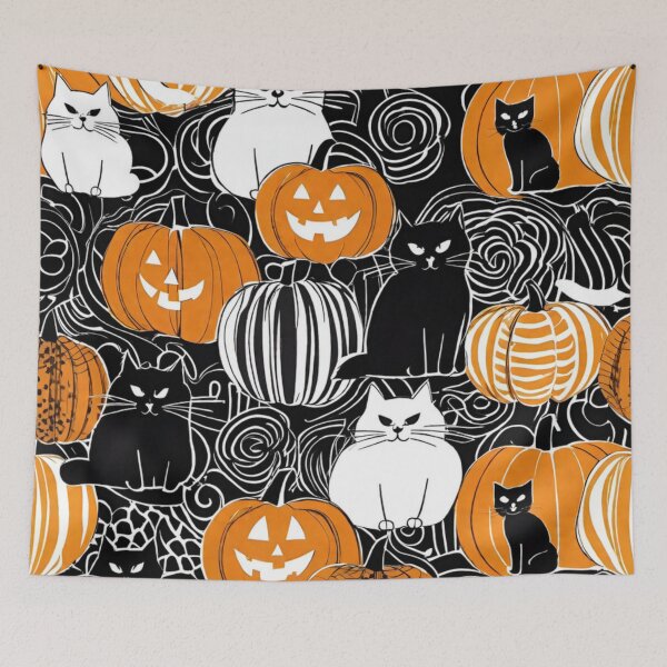 Item preview, Purrfectly Spooky Pumpkin Parade designed and sold by OurBarcode.