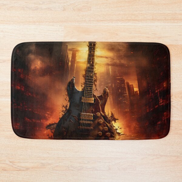 Item preview, Electric Guitar in Post-Apocalyptic Cityscape designed and sold by soulofalion.