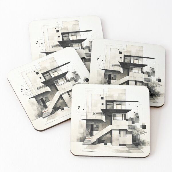 Item preview, Explore "Simplistic & Minimalistic Japanese House" Architecture with a Bauhaus Touch designed and sold by ArtificialGenes.