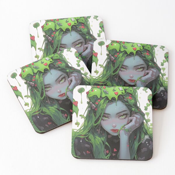 Item preview, Cute Weird Goopy Green Slime Anime Girl designed and sold by bubblegoth.