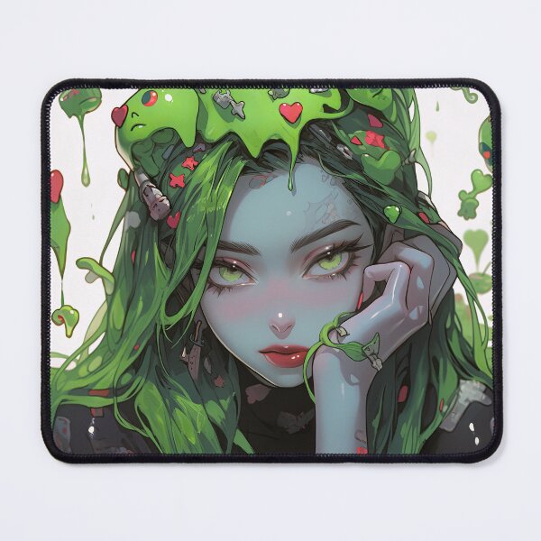 Item preview, Cute Weird Goopy Green Slime Anime Girl designed and sold by bubblegoth.