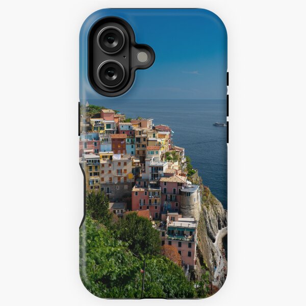 Aperçu de l'œuvre Vue sur la ville falaise de Manarola, l'une des Cinque Terre colorées de la côte ouest italienne créée et vendue par Dolfilms.