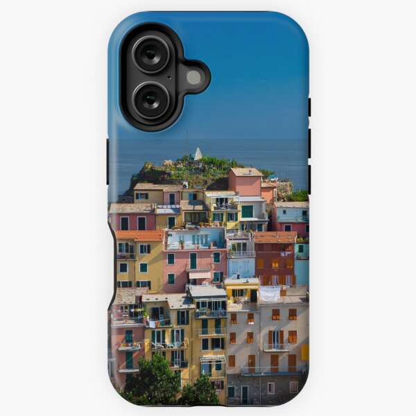 Aperçu de l'œuvre Vue sur la ville falaise de Manarola, l'une des Cinque Terre colorées de la côte ouest italienne créée et vendue par Dolfilms.