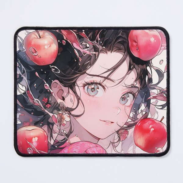 Item preview, Adorable Red Apples and Water Splash Anime Girl designed and sold by bubblegoth.