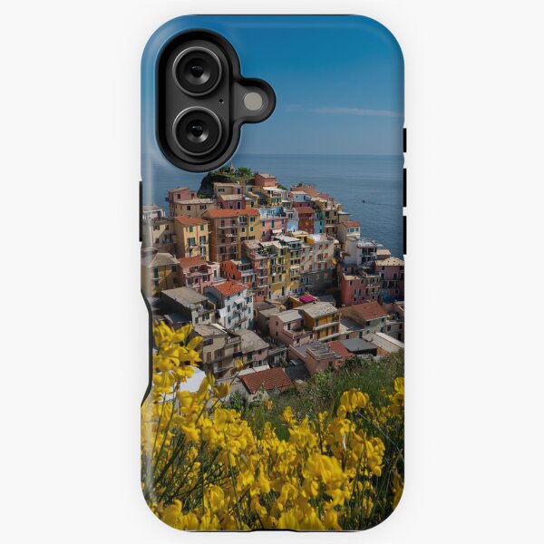 Aperçu de l'œuvre Vue sur la ville falaise de Manarola, l'une des Cinque Terre colorées de la côte ouest italienne créée et vendue par Dolfilms.