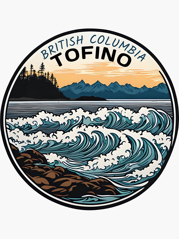 Aperçu 3 sur 3. Sticker avec l'œuvre Tofino Colombie-Britannique Vagues créée et vendue par Outofdream1.