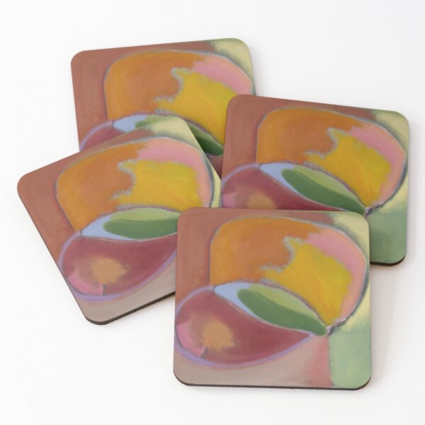 Item preview, Summer's Peaches and Cream, abstract oil painting designed and sold by EmmyMulindwaArt.