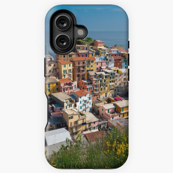 Aperçu de l'œuvre Vue sur la ville falaise de Manarola, l'une des Cinque Terre colorées de la côte ouest italienne créée et vendue par Dolfilms.